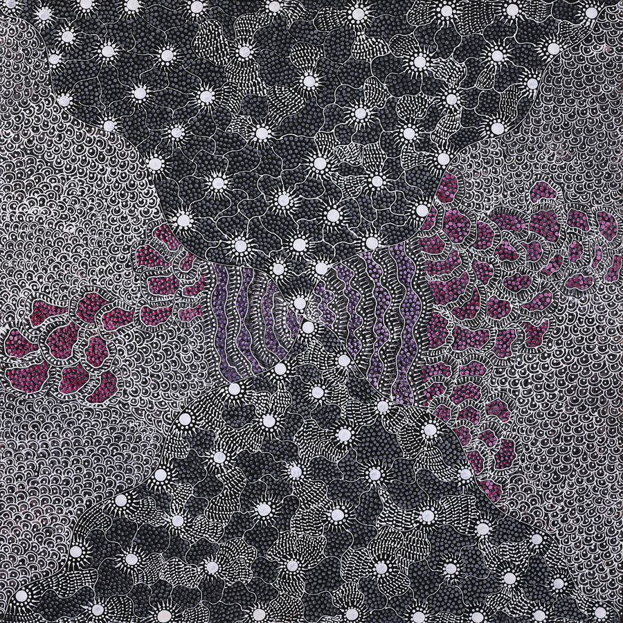 Aboriginal Artwork by Grace Napangardi Butcher, Pikilyi Jukurrpa (Vaughan Springs Dreaming), 76x76cm
