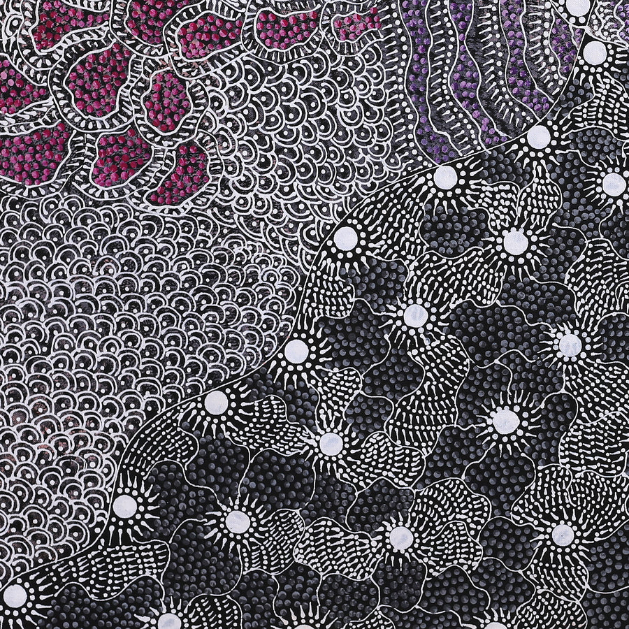 Aboriginal Artwork by Grace Napangardi Butcher, Pikilyi Jukurrpa (Vaughan Springs Dreaming), 76x76cm