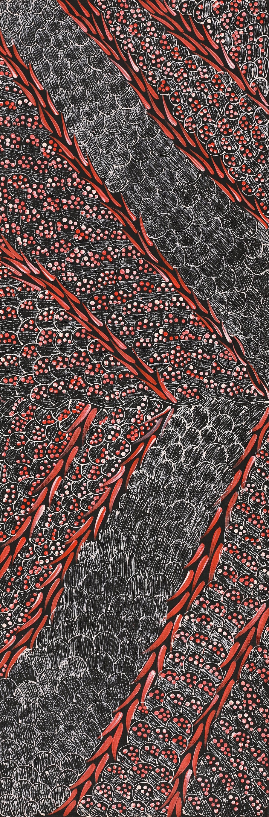 Aboriginal Artwork by Grace Napangardi Butcher, Pikilyi Jukurrpa (Vaughan Springs Dreaming), 91x30cm