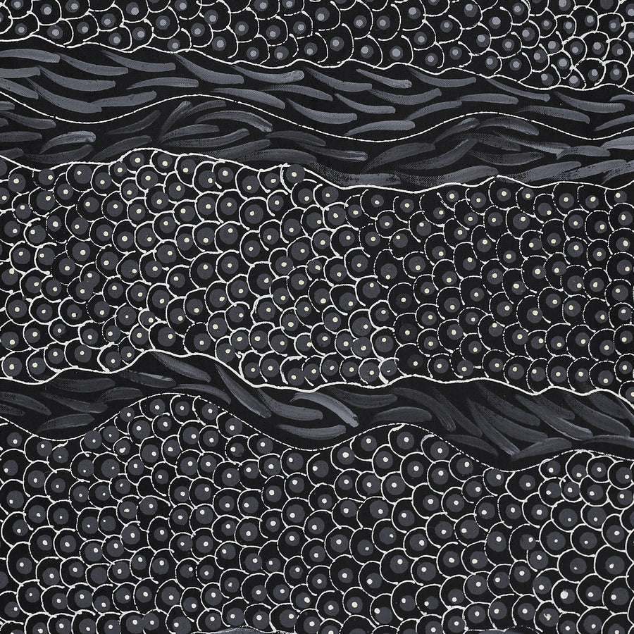 Aboriginal Artwork by Grace Napangardi Butcher, Pikilyi Jukurrpa (Vaughan Springs Dreaming), 91x46cm