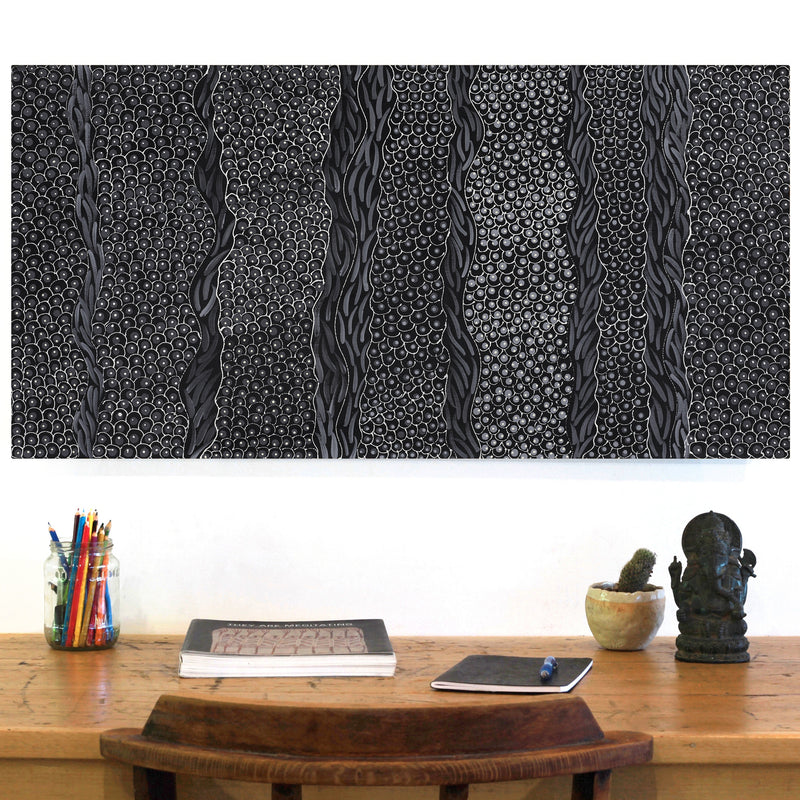 Aboriginal Artwork by Grace Napangardi Butcher, Pikilyi Jukurrpa (Vaughan Springs Dreaming), 91x46cm