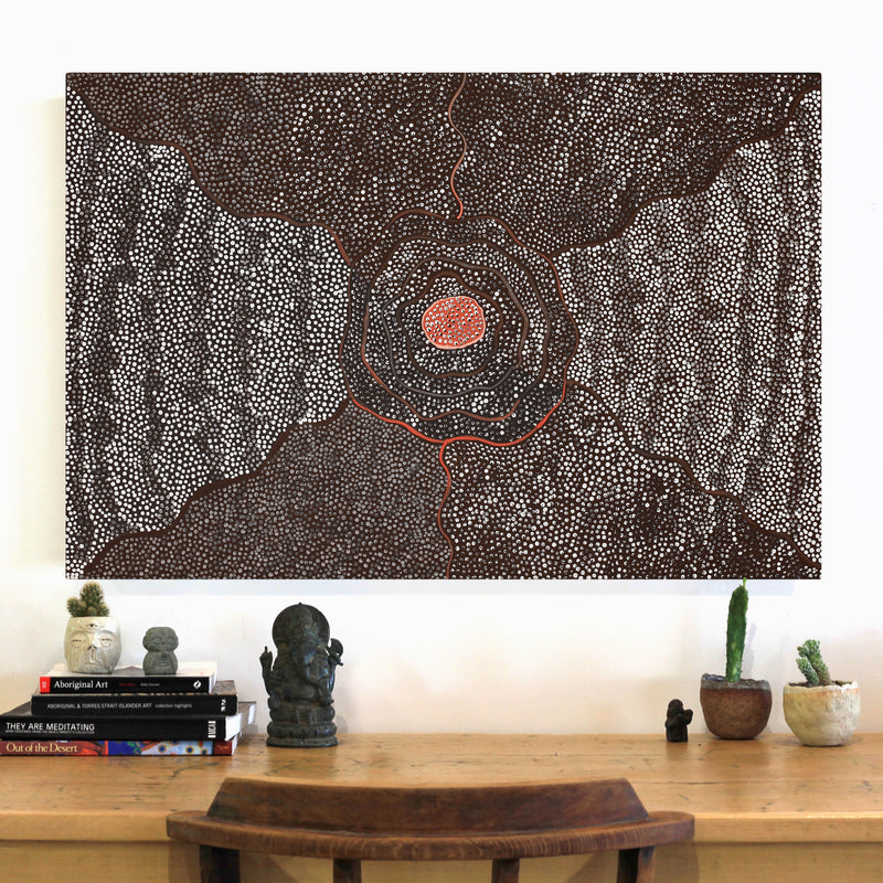 Aboriginal Artwork by Grace Napangardi Butcher, Pikilyi Jukurrpa (Vaughan Springs Dreaming), 91x61cm