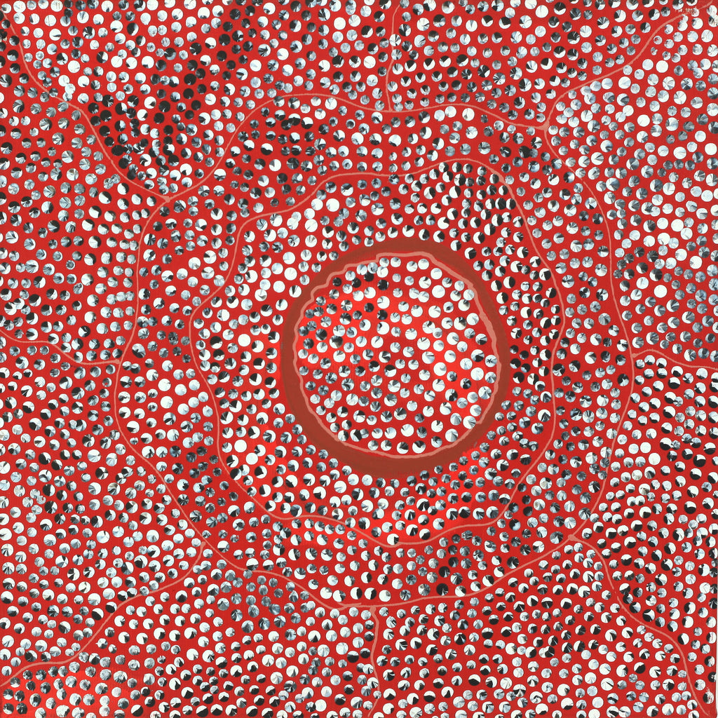 Aboriginal Artwork by Grace Napangardi Butcher, Pikilyi Jukurrpa (Vaughan Springs Dreaming), 30x30cm