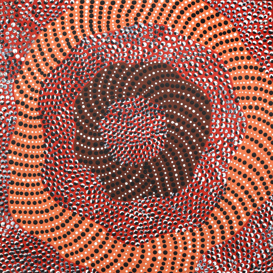Aboriginal Artwork by Grace Napangardi Butcher, Pikilyi Jukurrpa (Vaughan Springs Dreaming), 30x30cm