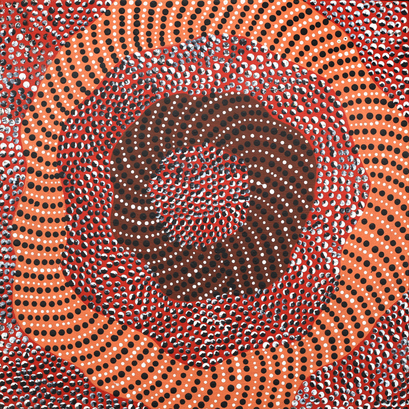 Aboriginal Artwork by Grace Napangardi Butcher, Pikilyi Jukurrpa (Vaughan Springs Dreaming), 30x30cm