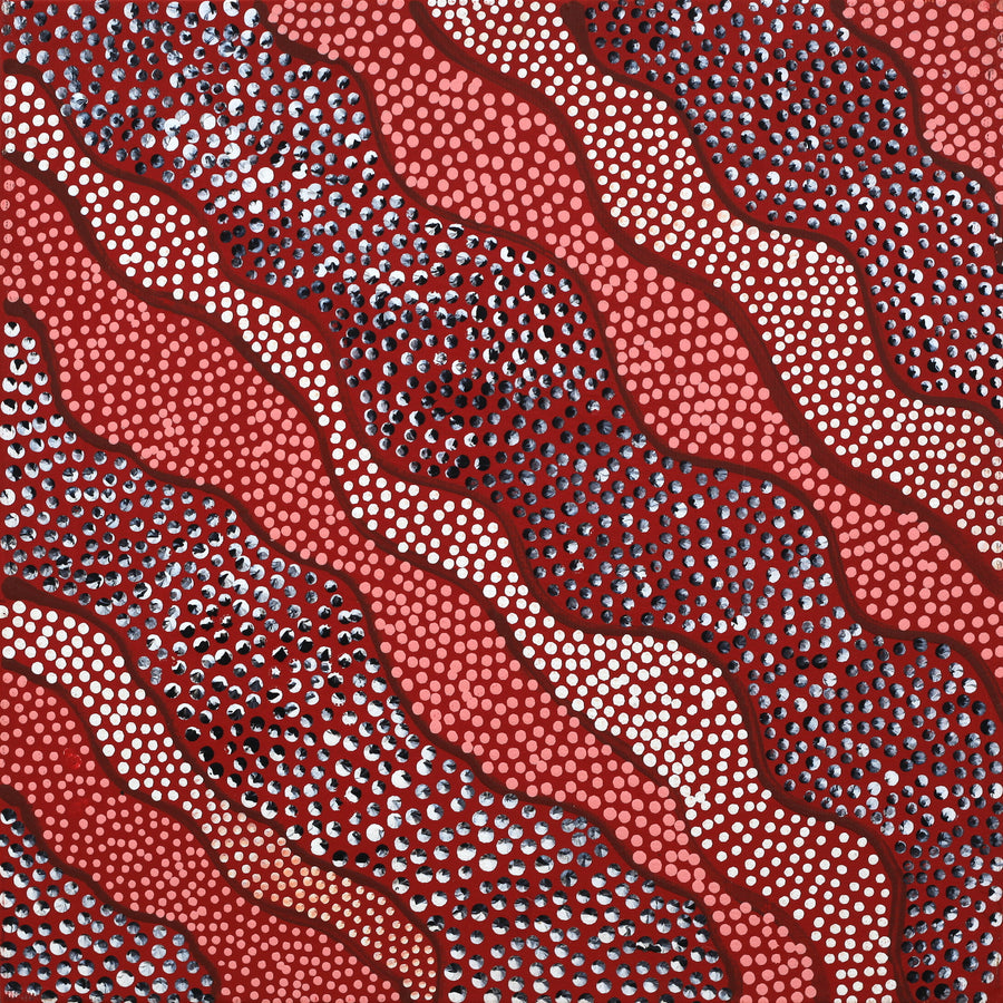 Aboriginal Artwork by Grace Napangardi Butcher, Pikilyi Jukurrpa (Vaughan Springs Dreaming), 30x30cm