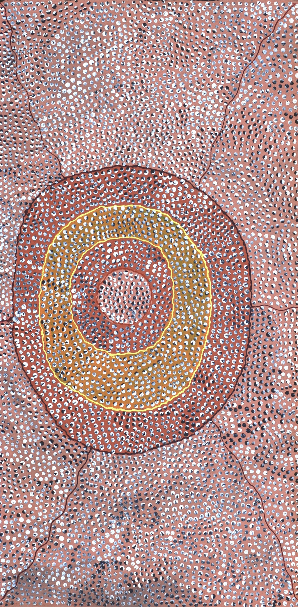 Aboriginal Artwork by Grace Napangardi Butcher, Pikilyi Jukurrpa (Vaughan Springs Dreaming), 61x30cm