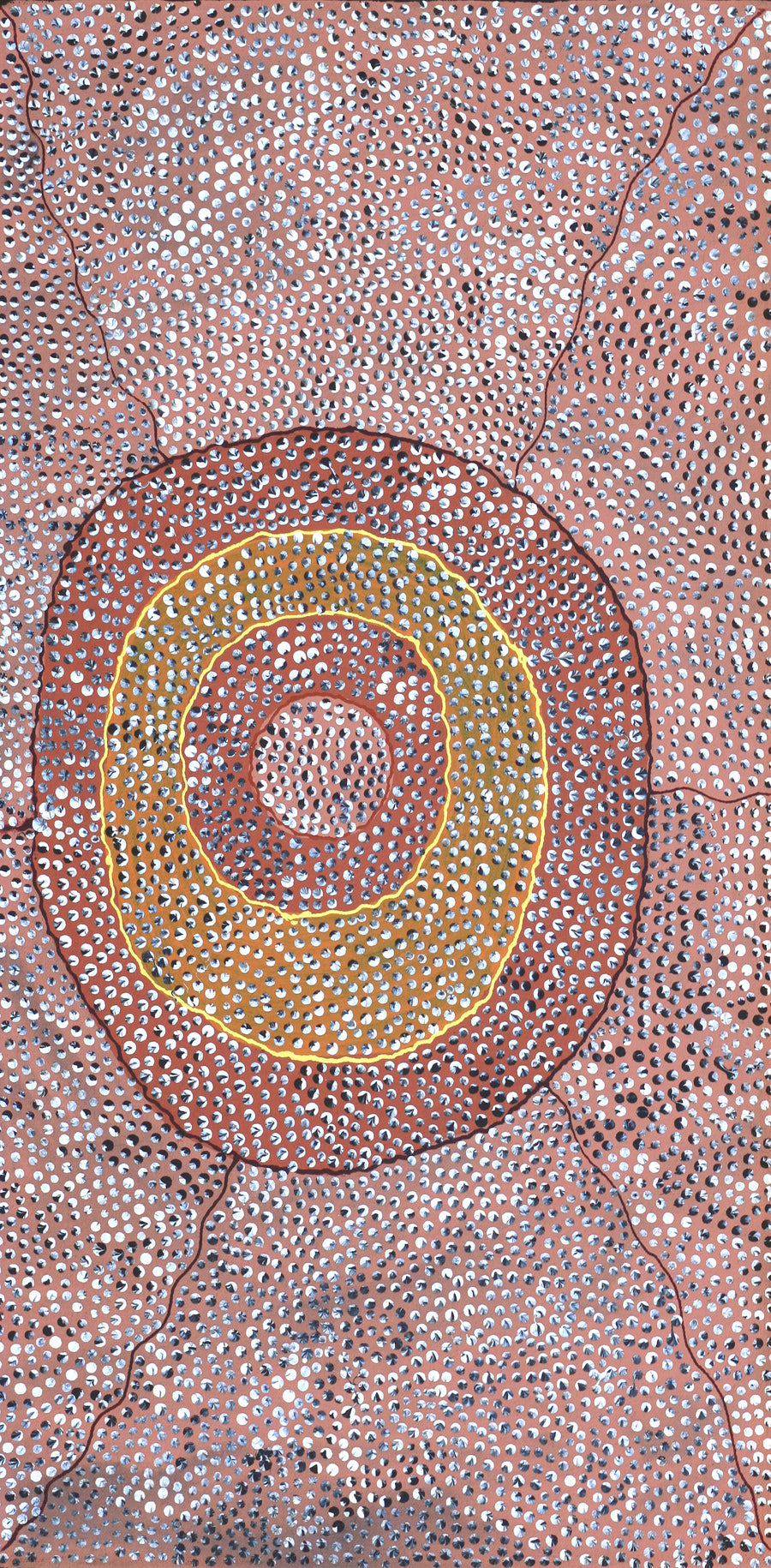 Aboriginal Artwork by Grace Napangardi Butcher, Pikilyi Jukurrpa (Vaughan Springs Dreaming), 61x30cm