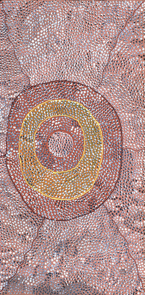 Aboriginal Artwork by Grace Napangardi Butcher, Pikilyi Jukurrpa (Vaughan Springs Dreaming), 61x30cm