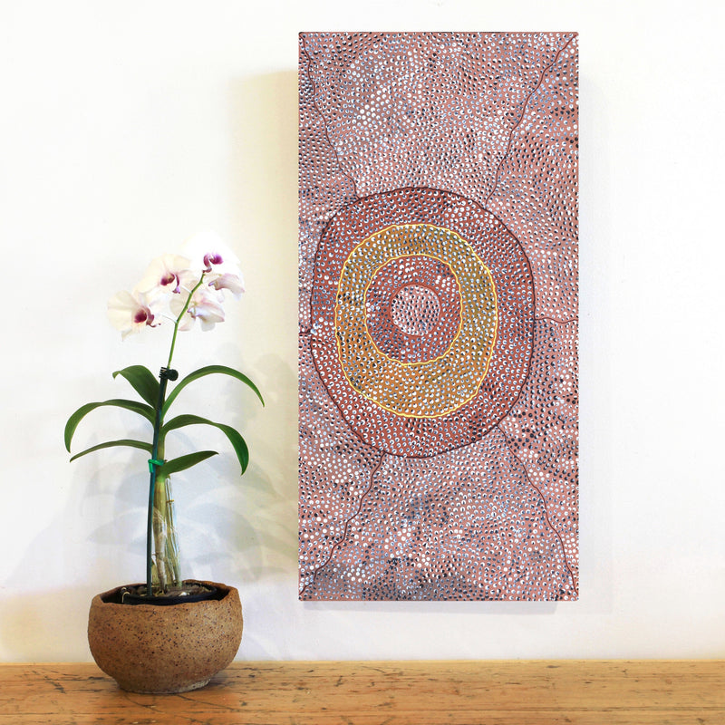 Aboriginal Artwork by Grace Napangardi Butcher, Pikilyi Jukurrpa (Vaughan Springs Dreaming), 61x30cm