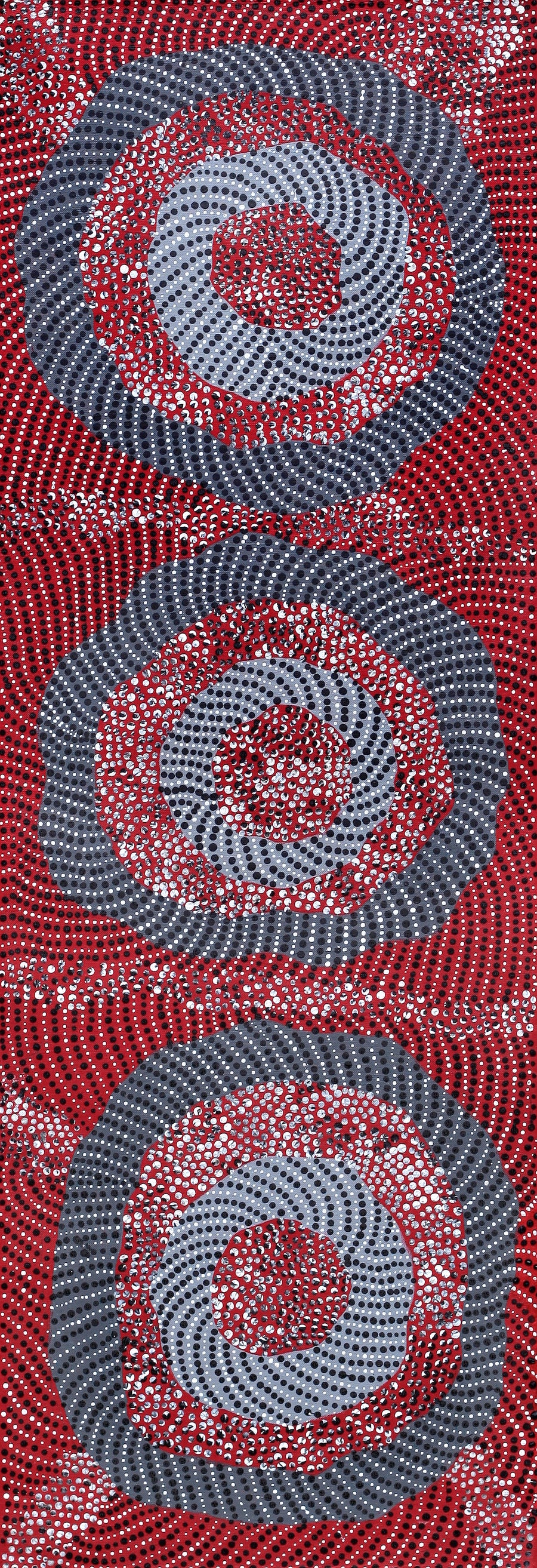 Aboriginal Artwork by Grace Napangardi Butcher, Pikilyi Jukurrpa (Vaughan Springs Dreaming), 91x30cm