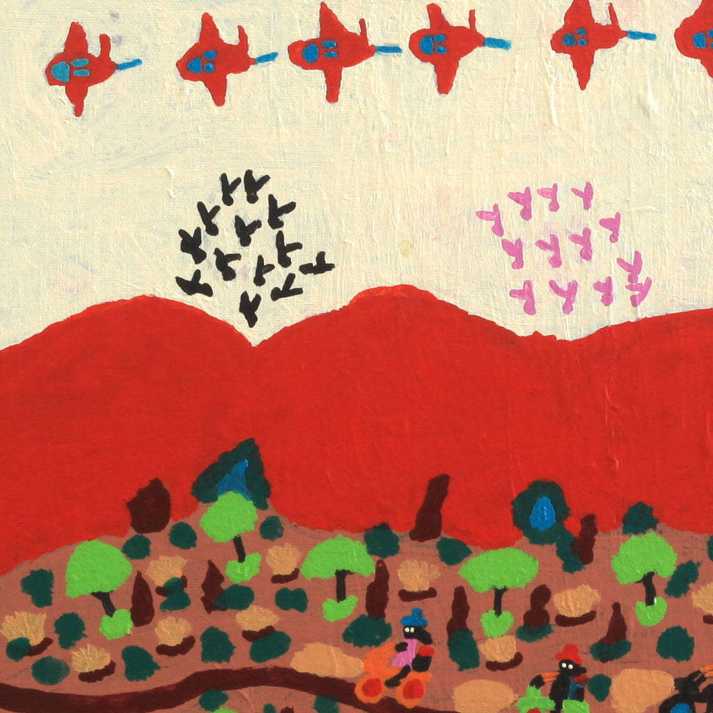 Aboriginal Artwork by Grace Robinya, Shopping Out Bush, 40x40cm