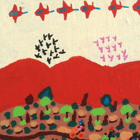 Aboriginal Artwork by Grace Robinya, Shopping Out Bush, 40x40cm