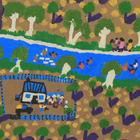 Aboriginal Artwork by Grace Robinya, Coniston Station, 92x46cm