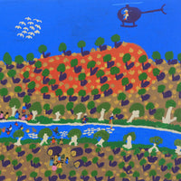 Aboriginal Art by Grace Robinya,  Coniston Station, 92x46cm - ART ARK®