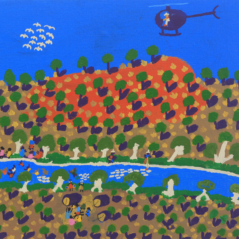 Aboriginal Artwork by Grace Robinya, Coniston Station, 92x46cm