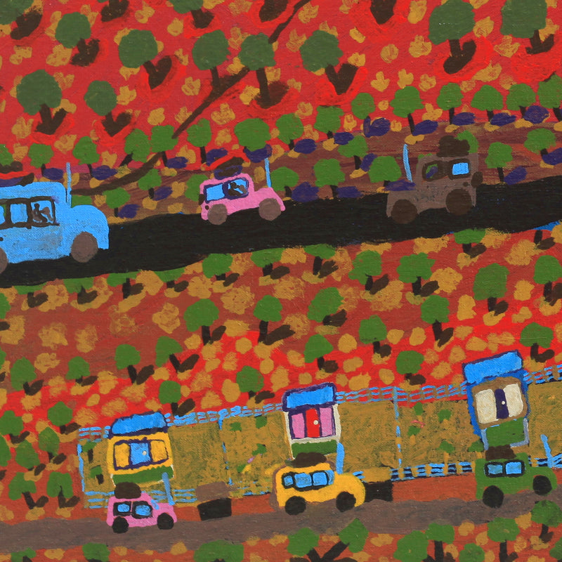 Aboriginal Artwork by Grace Robinya, Ntaria [Hermannsburg] Sandhills, 60x56cm