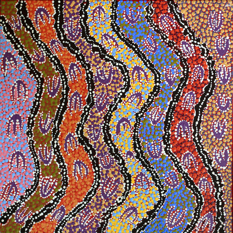 Aboriginal Artwork by Gracie Napangardi Egan, Janganpa Jukurrpa - Mawurrji, 30x30cm