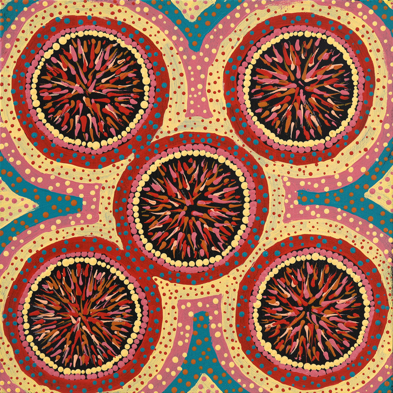 Aboriginal Artwork by Graeson Jupurrurla Nelio, Patterns of the Landscape around Yuendumu, 30x30cm