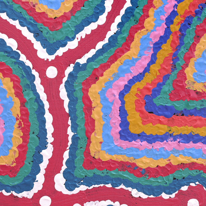 Aboriginal Artwork by Gregory Jupurrurla Gill, Lukarrara Jukurrpa, 30x30cm