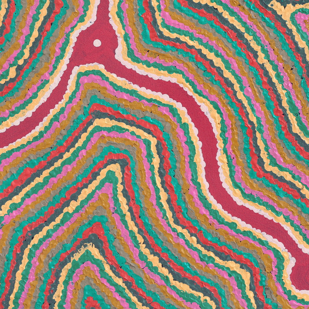 Aboriginal Artwork by Gregory Jupurrurla Gill, Lukarrara Jukurrpa, 46x46cm