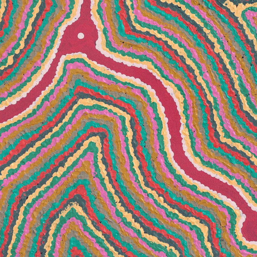 Aboriginal Artwork by Gregory Jupurrurla Gill, Lukarrara Jukurrpa, 46x46cm