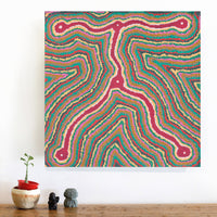 Aboriginal Artwork by Gregory Jupurrurla Gill, Lukarrara Jukurrpa, 46x46cm