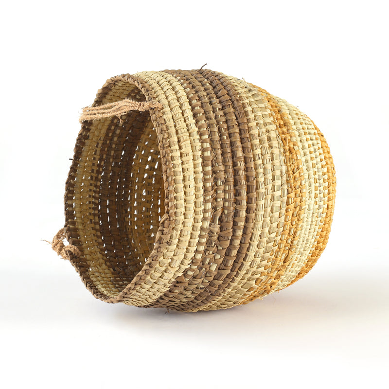 Aboriginal Artwork by Gurarrpararrpa Guyula, Bathi (woven basket)