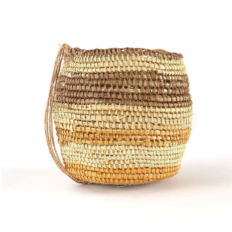 Aboriginal Art by Gurarrpararrpa Guyula, Bathi (woven basket) - ART ARK®