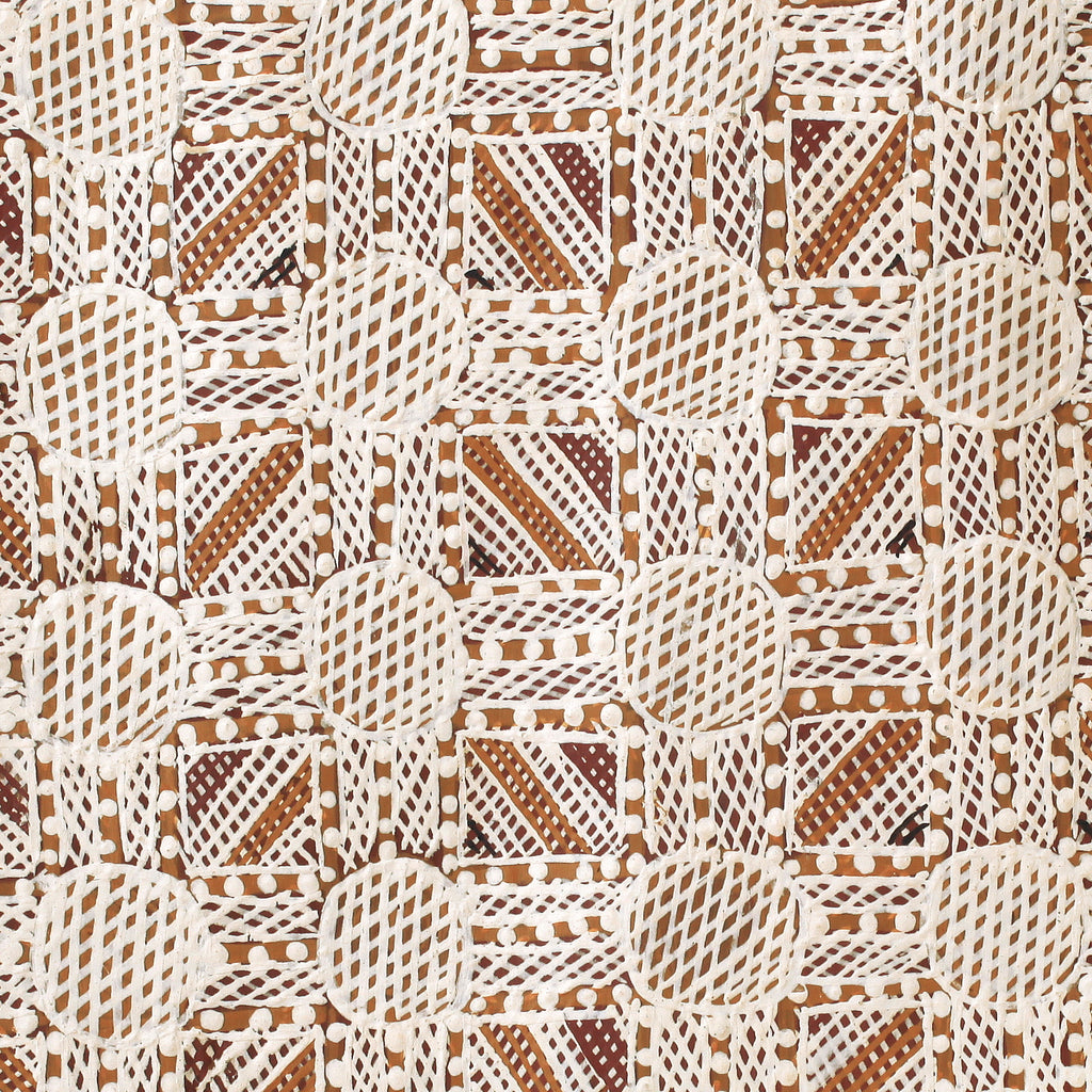 Aboriginal Artwork by Gurrukmuŋu Gurruwiwi, Wakumidi, 125x39cm Bark