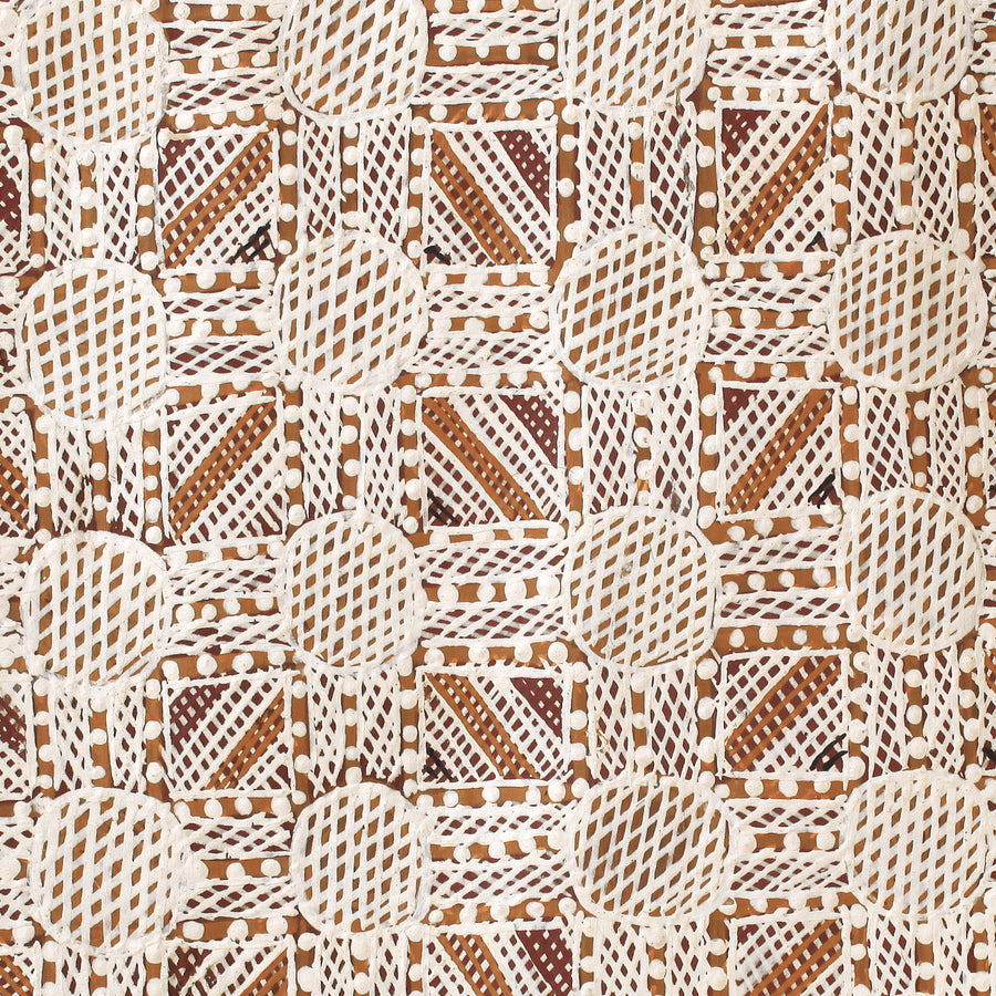 Aboriginal Artwork by Gurrukmuŋu Gurruwiwi, Wakumidi, 125x39cm Bark