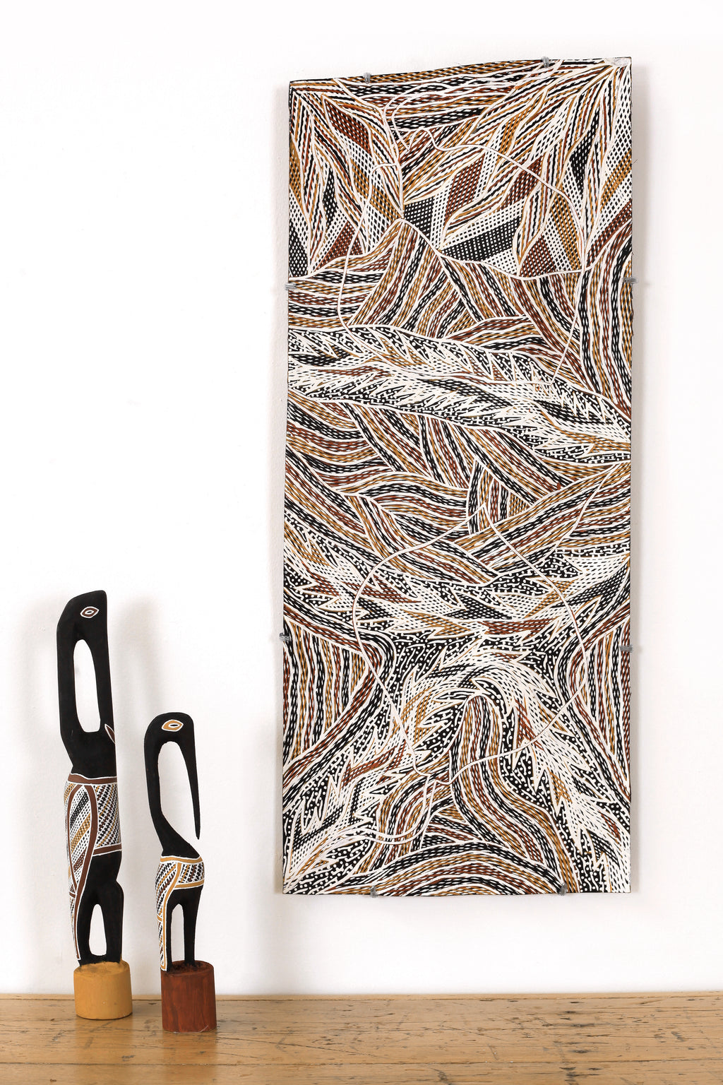 Aboriginal Artwork by Gurrundul #1 Marawili Deborah, Gurrtjpi, 83x34cm Bark