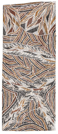 Aboriginal Artwork by Gurrundul #1 Marawili Deborah, Gurrtjpi, 83x34cm Bark