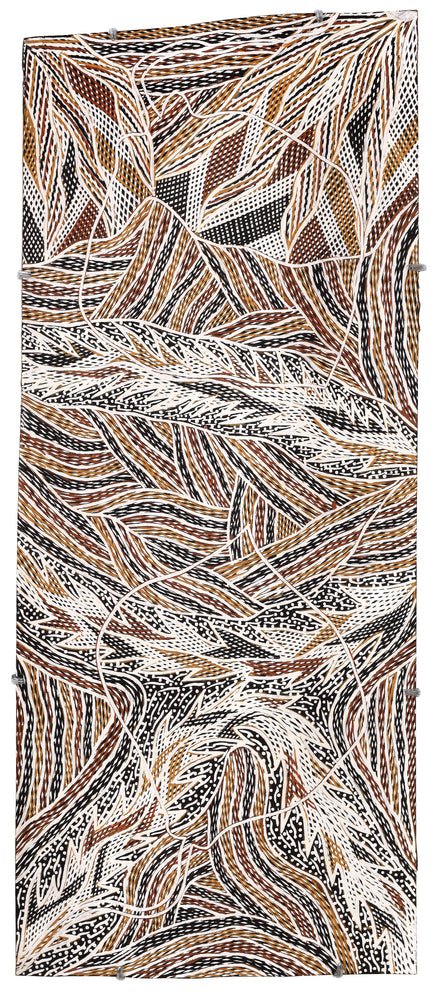 Aboriginal Artwork by Gurrundul #1 Marawili Deborah, Gurrtjpi, 83x34cm Bark