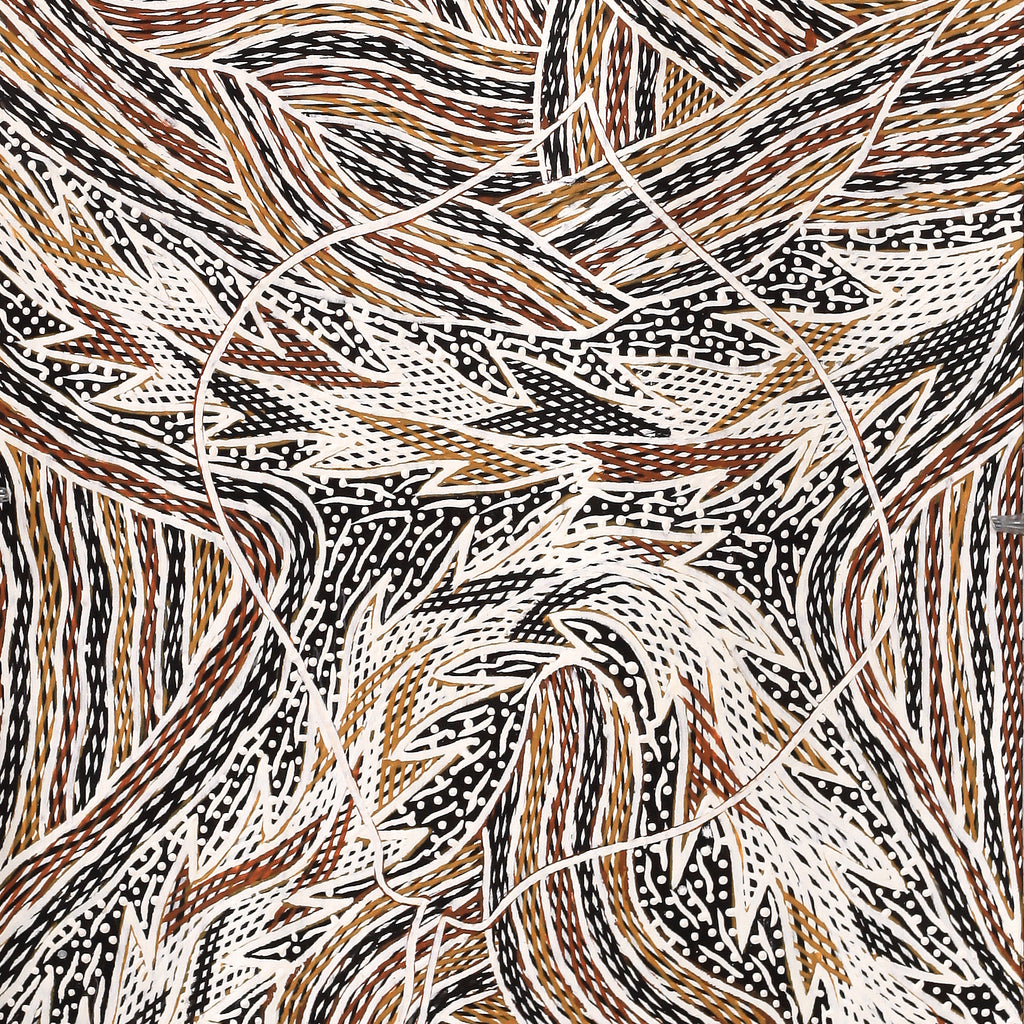 Aboriginal Artwork by Gurrundul #1 Marawili Deborah, Gurrtjpi, 83x34cm Bark