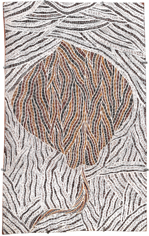 Aboriginal Artwork by Gurrundul #1 Marawili Deborah, Gurrtjpi, 73x46cm Bark