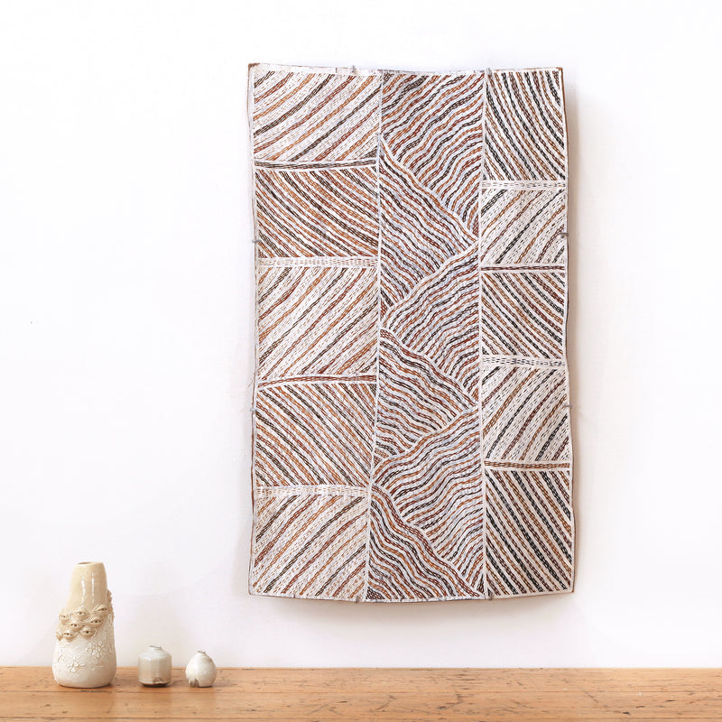 Aboriginal Artwork by Gurrundul #1 Marawili Deborah, Yingapungapu, 91x53cm Bark