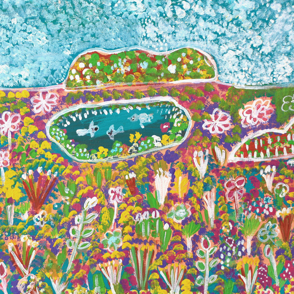 Aboriginal Artwork by Gwenneth Blitner, Walmarjah Hill, 60x45cm