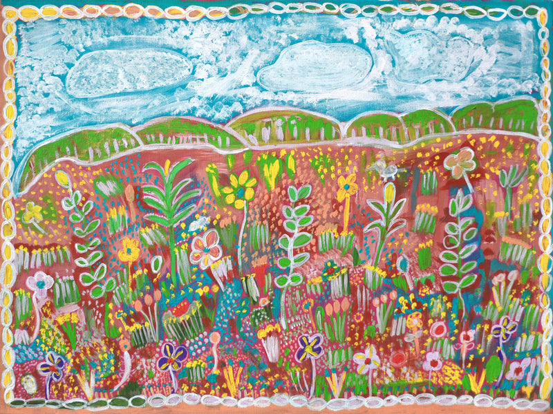 Aboriginal Artwork by Gwenneth Blitner, Mission Gorge, 60x45cm