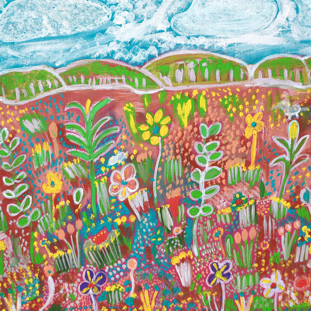 Aboriginal Artwork by Gwenneth Blitner, Mission Gorge, 60x45cm