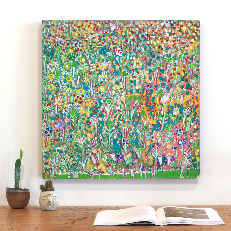 Aboriginal Artwork by Gwenneth Blitner, Forest Country, 60x60cm