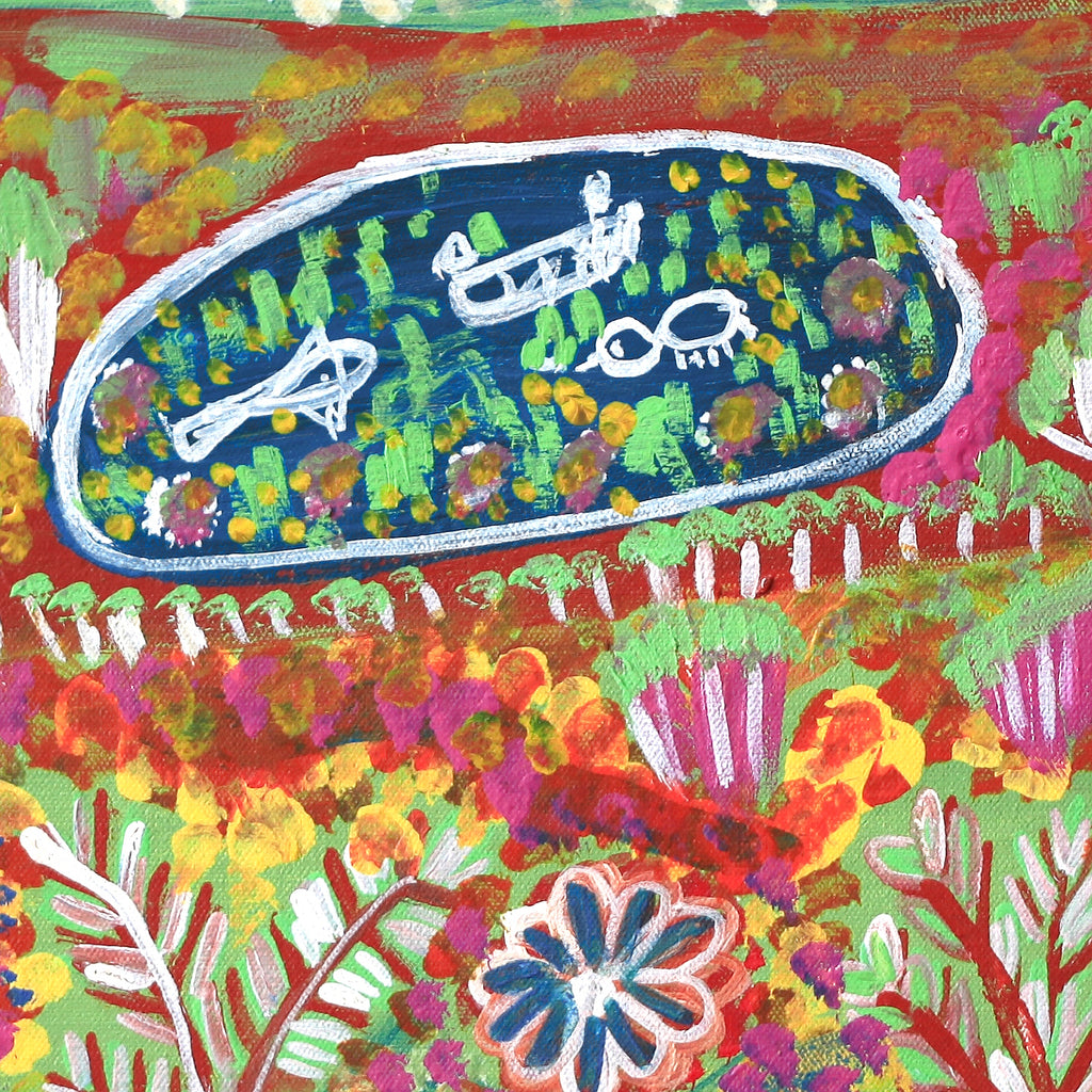 Aboriginal Artwork by Gwenneth Blitner, Wadjalai, 60x45cm