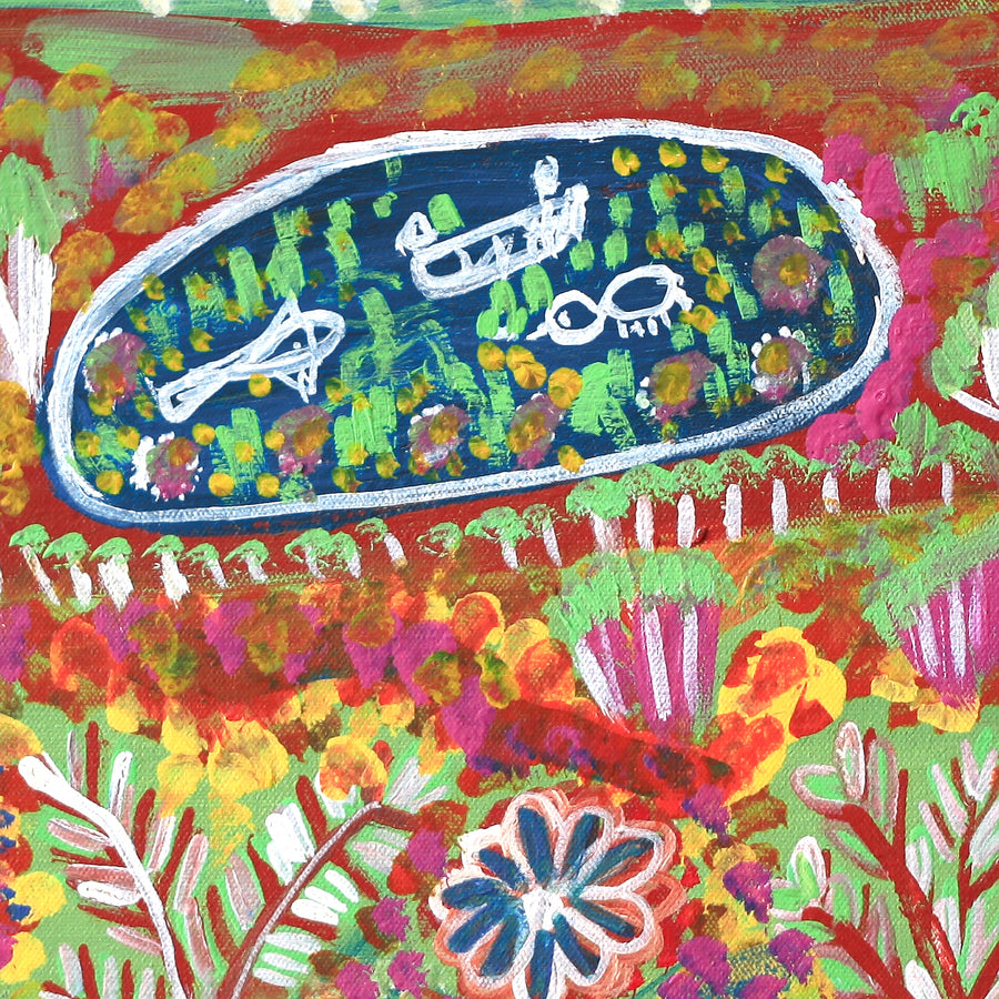 Aboriginal Artwork by Gwenneth Blitner, Wadjalai, 60x45cm
