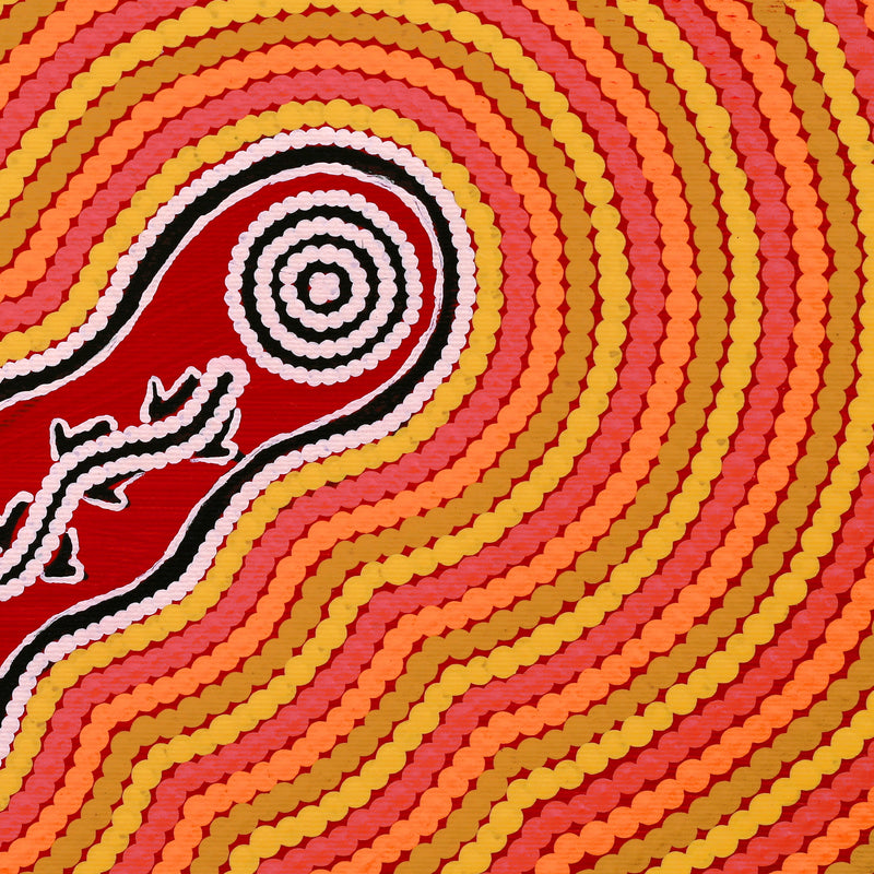 Aboriginal Artwork by Gweneth Napurrurla Nelson, Janganpa Jukurrpa (Brush-tail Possum Dreaming) - Mawurrji, 30x30cm