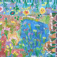 Aboriginal Artwork by Gwenneth Blitner, Billabong Flowers, 100x100cm