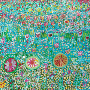Aboriginal Artwork by Gwenneth Blitner, Bush Flower Country, 120x88cm - ART ARK®