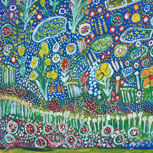 Aboriginal Artwork by Gwenneth Blitner, Long Billabong, 75x60cm - ART ARK®