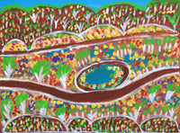 Aboriginal Artwork by Gwenneth Blitner, Bullock Hole, 40x30cm