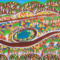 Aboriginal Artwork by Gwenneth Blitner, Bullock Hole, 40x30cm