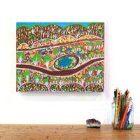 Aboriginal Artwork by Gwenneth Blitner, Bullock Hole, 40x30cm